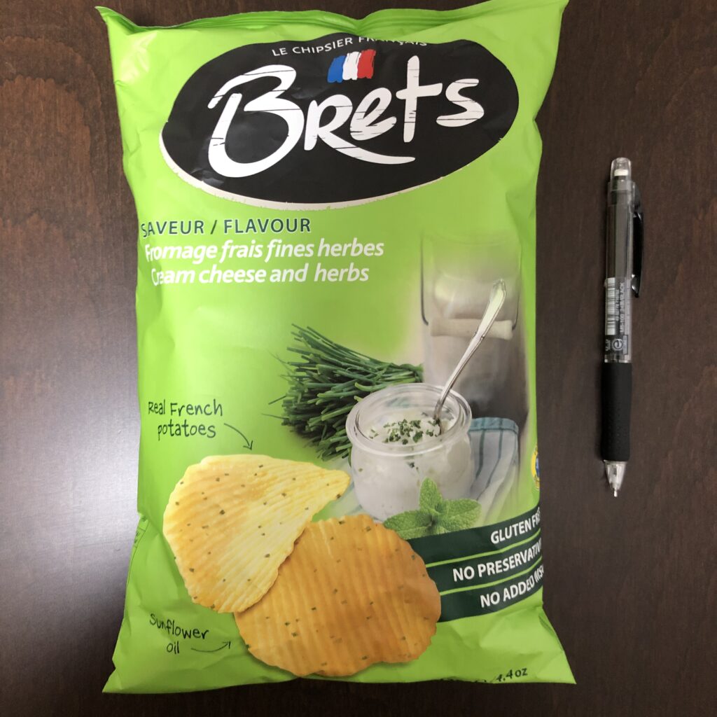 「Brets（ブレッツ）　ポテトチップス　フロマージュ＆ハーブ味」の袋の表面